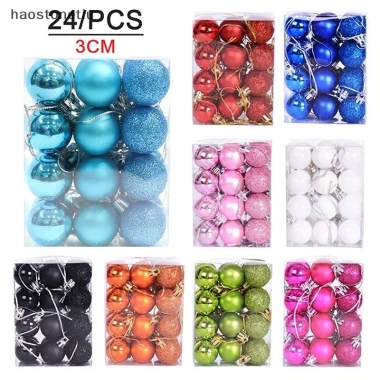 NS 24 Đồ Trang Trí Giáng Sinh 3cm Quả Bóng Cây Mặt Dây Chuyền Lễ Hội Giá 65.890 VND