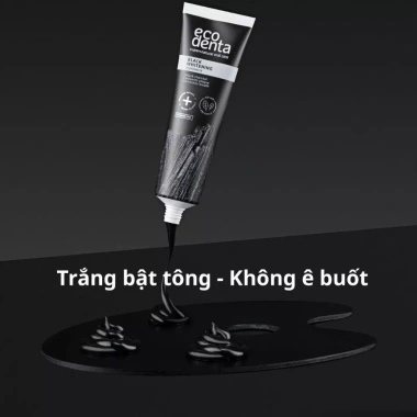 Nụ Vũ Vi Combo 3 tuýp 10ml Kem đánh răng Ecodenta trắng răng than hoạt tính đen - 90.000₫