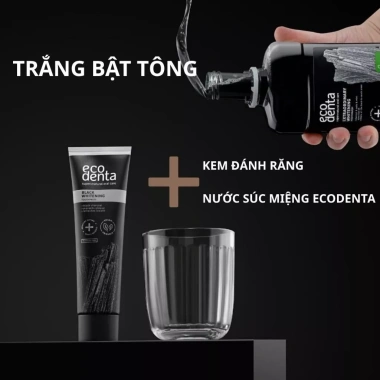Nụ Vũ Vi Combo 3 tuýp 10ml Kem đánh răng Ecodenta trắng răng than hoạt tính đen - 90.000₫