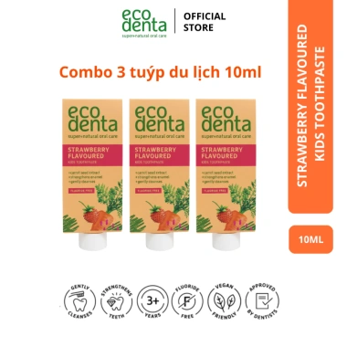 Nụ Vu Vi Combo 3 tuýp 10ml Kem đánh răng Ecodenta vị dâu trẻ em chiết xuất cà rốt - Giá ưu đãi 90.000₫