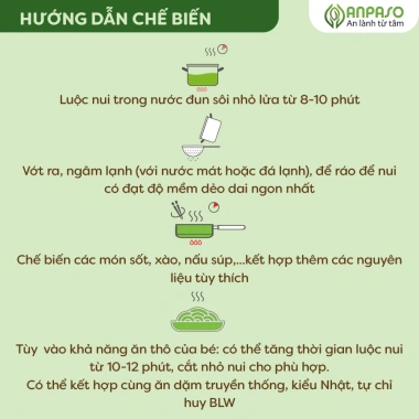 Nui ăn dặm rau củ hữu cơ Anpaso 150g – Bổ sung canxi, giàu chất sơ cho bé 6 tháng