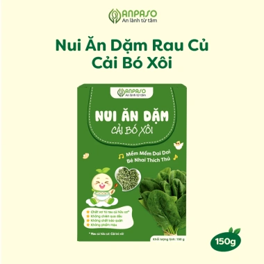 Nui ăn dặm rau củ hữu cơ Anpaso 150g – Bổ sung canxi, giàu chất sơ cho bé 6 tháng