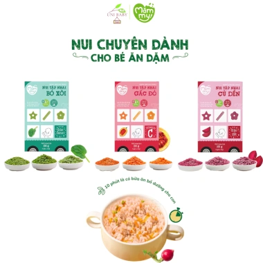 Nui mini rau củ Mămmy cho bé ăn dặm tập nhai trên 6 tháng, hộp 100g giá 15.000đ