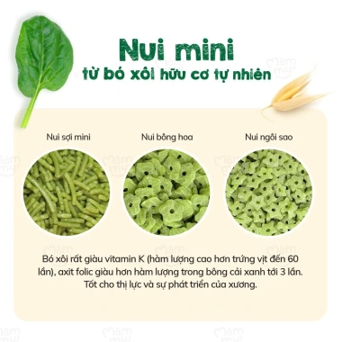 Nui mini rau củ Mămmy cho bé ăn dặm tập nhai trên 6 tháng, hộp 100g giá 15.000đ