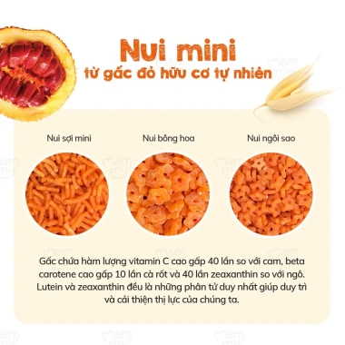 Nui mini rau củ Mămmy cho bé ăn dặm tập nhai trên 6 tháng, hộp 100g giá 15.000đ