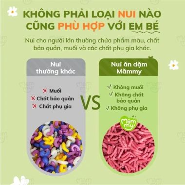 Nui mini rau củ Mămmy cho bé ăn dặm tập nhai trên 6 tháng, hộp 100g giá 15.000đ