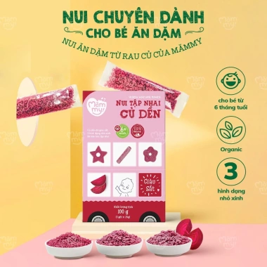 Nui mini rau củ Mămmy cho bé ăn dặm tập nhai trên 6 tháng, hộp 100g giá 15.000đ