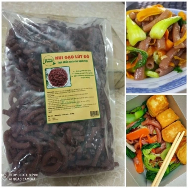 Nui ống gạo lứt 100% nguyên cám EatClean giảm cân, ăn kiêng 500g - 21.000 VND