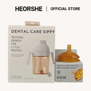Núm thay thế bình tập HEORSHE silicone mềm mại bảo vệ nướu, mô phỏng ti mẹ 159.000₫