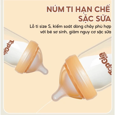 Núm ti thay thế bình sữa thủy tinh Topgiakids mềm, chống sặc cao cấp - 49.000₫