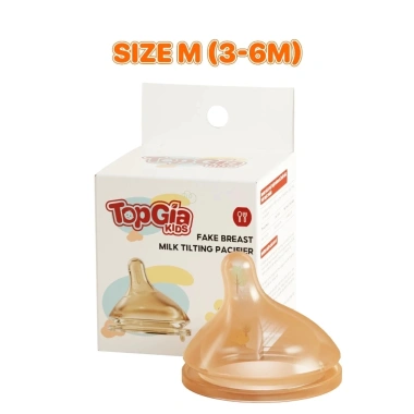 Núm ti thay thế bình sữa thủy tinh Topgiakids mềm, chống sặc cao cấp - 49.000₫