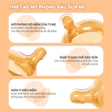 Núm ti thay thế bình sữa thủy tinh Topgiakids mềm, chống sặc cao cấp - 49.000₫
