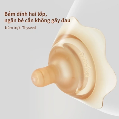 Núm trợ ti hai lớp Thyseed silicon siêu mềm - Bảo vệ đầu ti mẹ, ngăn bé cắn, chính hãng