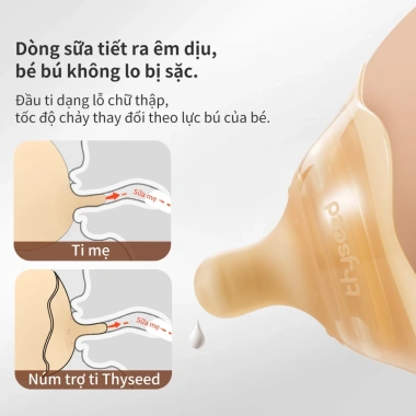 Núm trợ ti hai lớp Thyseed silicon siêu mềm - Bảo vệ đầu ti mẹ, ngăn bé cắn, chính hãng