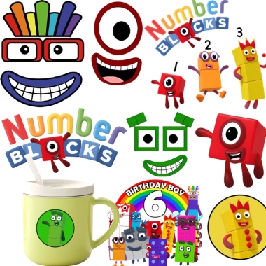 Numberblocks Nhãn dán chuyển pha lê chống thấm, chống trầy xước – Dễ thương cho cốc, hộp cơm, vỏ điện thoại – 19.440₫
