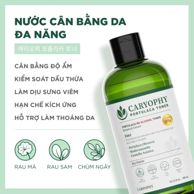 Nước cân bằng Caryophy Portulaca Toner 300ml – Dưỡng ẩm, se khít lỗ, chỉ 299.000₫
