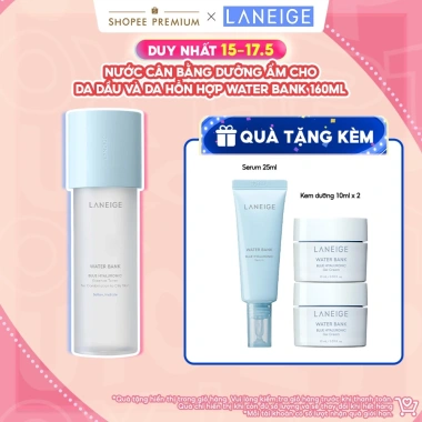Nước Cân Bằng Dưỡng Ẩm Da Dầu Laneige Water Bank Blue HA Toner 160ml - Giá chỉ 654.500 VND (giảm từ 844.305 VND)