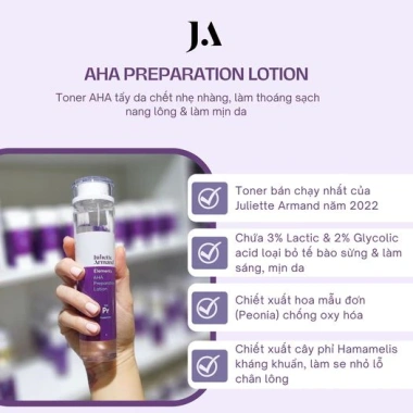 Nước cân bằng Toner Juliette Armand AHA Lotion dưỡng ẩm làm sáng da giảm mụn giá ưu đãi 1.130.000₫
