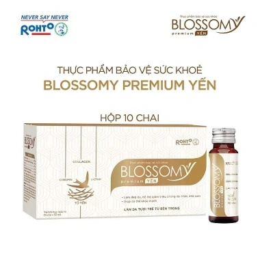 Nước collagen BLOSSOMY PREMIUM YẾN 50ml x10 chai - Dưỡng da, tăng đàn hồi, giá chỉ 920k