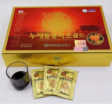 Nước Đông Trùng Hạ Thảo Hàn Quốc 60 gói hộp gỗ - Tinh chất, giảm còn 1.398.000₫
