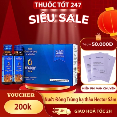 Nước Đông Trùng Hạ Thảo Hector Sâm 10 chai - Hồi phục, ngừa bệnh, tăng năng lượng - 419.000₫
