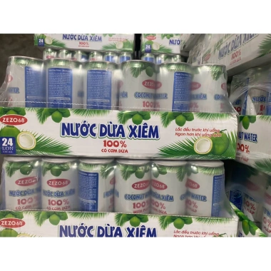 Nước dừa ZEZO68 24 lon 330ml - Thùng mới giảm giá 199k, tươi ngon, bổ dưỡng
