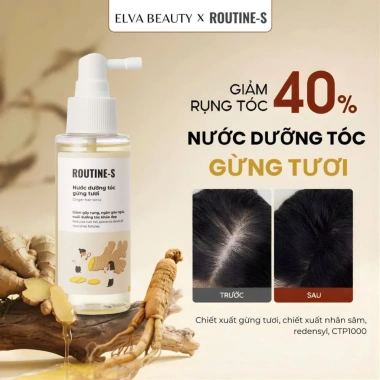 Nước Dưỡng Tóc Gừng Tươi ROUTINE-S Giảm Gãy Rụng, Ngăn Gàu, Tóc Khỏe Mạnh Giá 127k