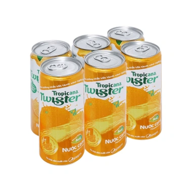 Nước Ép Cam Twister 24 Lon (6x320ml+6x235ml) - Giá ưu đãi 60.000đ, hương vị tươi mát, vitamin C dồi dào