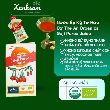Nước Ép Kỷ Tử Hữu Cơ The An Organics Goji - 55k, chống oxy hoá, tăng sức đề kháng