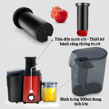 Nước Ép Nguyên Chất – Máy Ép Trái Cây Công Suất Lớn, Động Cơ Đồng, Lưới Dao Inox 0.45mm, Ly Dung Lớn, Giá Ưu Đãi 542k 5