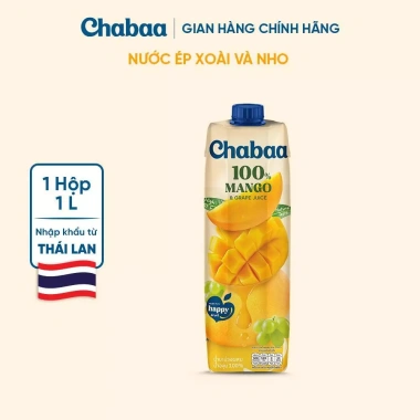 Nước ép Xoài Nho Chabaa 1.000ml tươi ngon giàu Vitamin giá chỉ 76.000đ giảm 23