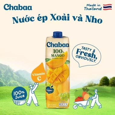 Nước ép Xoài Nho Chabaa 1.000ml tươi ngon giàu Vitamin giá chỉ 76.000đ giảm 23 4