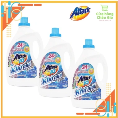 Nước Giặt Attack Khử Mùi Hương Hoa 2,4kg - 155.000đ, Giặt Sạch, Bảo Vệ Màu