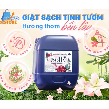 Nước Giặt Cao Cấp Soffy 20kg cho Máy Giặt Cửa Ngang - Sạch Trắng, Lưu Hương 48h, Giá 755.000 VND (giảm từ 906.000 VND)