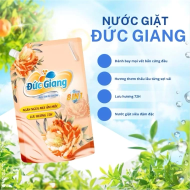Nước Giặt Đức Giang Hương Hoa 8in1 – Hương Ngọt Ngào, Chính Hãng, Giá 83.000đ