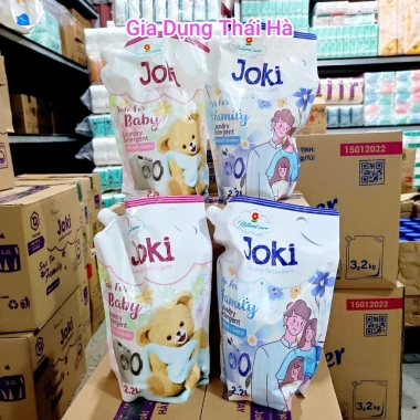 Nước giặt JOKI hương thơm dịu nhẹ - An toàn cho da bé, 4 túi 2.2L, giảm giá 85k