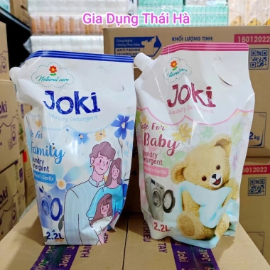 Nước giặt JOKI hương thơm dịu nhẹ - An toàn cho da bé, 4 túi 2.2L, giảm giá 85k 2 Nước giặt JOKI hương thơm dịu nhẹ - An toàn cho da bé, 4 túi 2.2L, giảm giá 85k 2