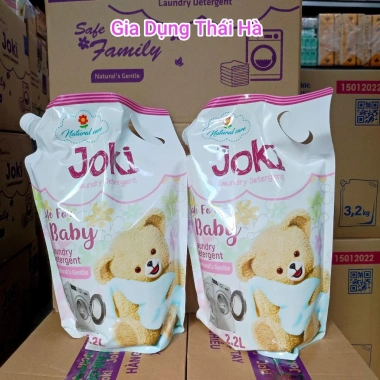 Nước giặt JOKI hương thơm dịu nhẹ - An toàn cho da bé, 4 túi 2.2L, giảm giá 85k