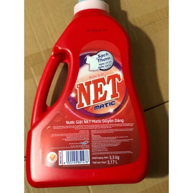 Nước giặt NET MATIC 3,3KG - Giá ưu đãi 159.000, giặt sạch, khử mùi mạnh 9
