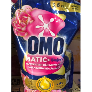 Nước Giặt Omo Matic 3.6kg hương tinh dầu, ngăn mùi ẩm mốc - Giá 235k, giảm 47k