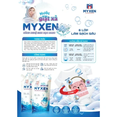 Nước giặt xả 2 trong 1 Myxen 800g - Nano 6 lớp, làm sạch sâu, an toàn cho bé, giảm còn 105k 2