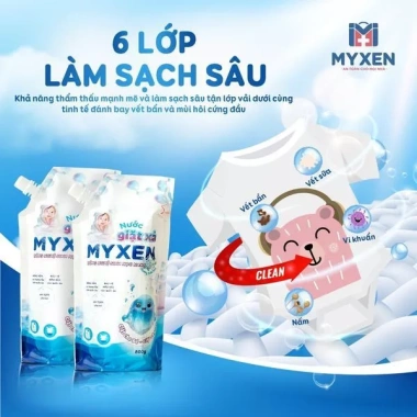 Nước giặt xả 2 trong 1 Myxen 800g - Nano 6 lớp, làm sạch sâu, an toàn cho bé, giảm còn 105k 4