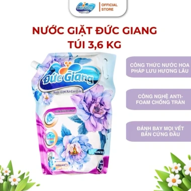 Nước giặt xả 2in1 Đức Giang 3.600ml Siêu sạch, hương ban mai thơm mát, không cần thêm xả, giá chỉ 85.000₫