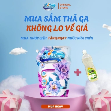 Nước Giặt Xả 2in1 Đức Giang 3,6kg Hương Ban Mai Thơm Mát - Không Cần Thêm Xả