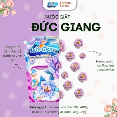 Nước Giặt Xả 2in1 Đức Giang 3,6kg Hương Ban Mai Thơm Mát - Không Cần Thêm Xả 6 Nước Giặt Xả 2in1 Đức Giang 3,6kg Hương Ban Mai Thơm Mát - Không Cần Thêm Xả 6