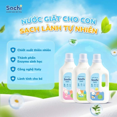 Nước giặt xả bé Sachi Organic 2kg/280g - Dịu nhẹ, sạch sâu, an toàn cho làn da bé, giá ưu đãi 35.000 5