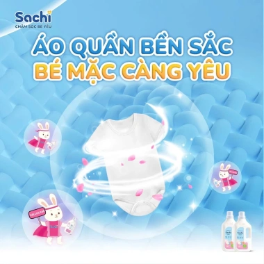 Nước giặt xả bé Sachi Organic 2kg/280g - Dịu nhẹ, sạch sâu, an toàn cho làn da bé, giá ưu đãi 35.000 6