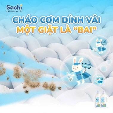 Nước giặt xả bé Sachi Organic 2kg/280g - Dịu nhẹ, sạch sâu, an toàn cho làn da bé, giá ưu đãi 35.000 7