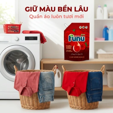 Nước giặt xả FUNU 3.6kg - hương nước hoa, giặt sạch nhanh, lưu hương 24h, 139k 5