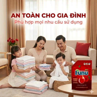 Nước giặt xả FUNU 3.6kg - hương nước hoa, giặt sạch nhanh, lưu hương 24h, 139k 8